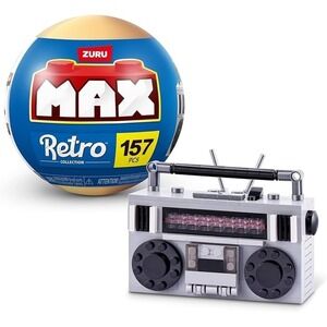 New‎ ZURU MAX RETRO 157 pcs building block Bricks Set Radio BOOM BOX Vintage 80s